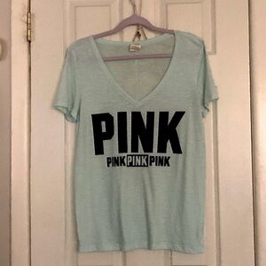 Vintage Victoria's Secret PINK mint green T